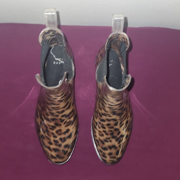 Cheetah Print A New Day Rainboots Size 7 - Picture 2 of 7